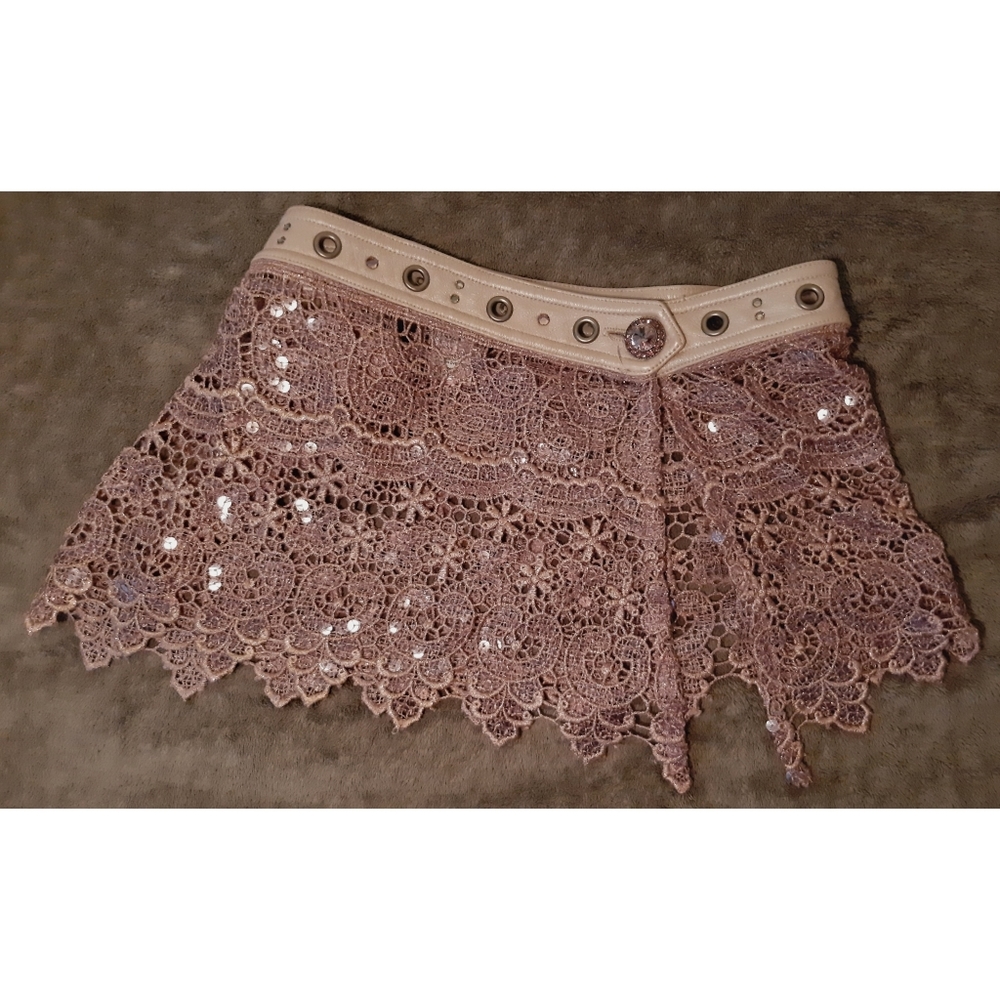 Embellished Purple Bikini Skirt Cover